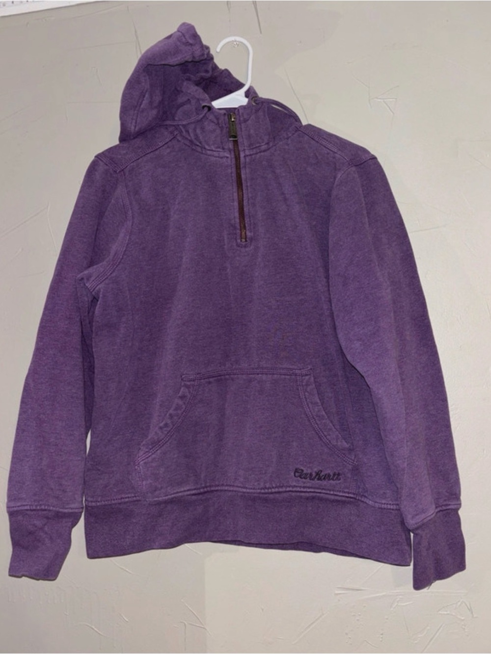 Carhartt Purple Half-Zip Hooded Sweatshirt